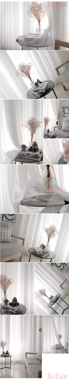 Imagem do Branco Tulle Cortinas para a decoração da sala, Super macio, grande sentimento da mão, Modern Veil, Chiffon, Solid Voile Sheer, Cozinha