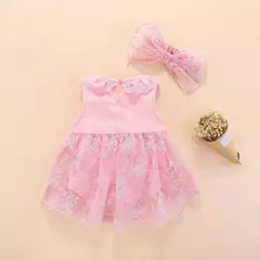Conjunto infantil de renda, vestido e roupas para meninas de 3 e 6 meses, bebê recém-nascido, festa de aniversário, batizado - loja online