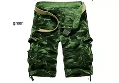 Shorts de camuflagem para homens soltos, calças curtas militares camufladas, tamanho EUA, verão, 2024