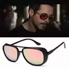 Samjune Homem De Ferro 3 plástico TONY stark Óculos De Sol Homens Rossi Revestimento retro Designer Do Vintage Steampunk óculos de Sol Oculos Masculino