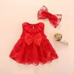 Conjunto infantil de renda, vestido e roupas para meninas de 3 e 6 meses, bebê recém-nascido, festa de aniversário, batizado - Wolf Magazine
