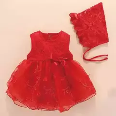 Conjunto infantil de renda, vestido e roupas para meninas de 3 e 6 meses, bebê recém-nascido, festa de aniversário, batizado - Wolf Magazine