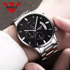 Nibosi-relógio masculino de quartzo, estilo militar, luxo, marca superior, famo na internet