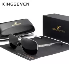 Imagem do Óculos de sol de alumínio polarizado KINGSEVEN para homens e mulheres, espelho masculino óculos de sol UV400, marca, 2022