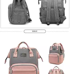 Bolsa de fraldas com grande capacidade para mamãe, mochila para bebê multifuncional, a prova d'água, para viagens, para cuidado da criança - Wolf Magazine