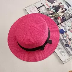 COKK-Chapéu Panamá de praia simples feminino, casual, aba plana, laço, boné de palha, chapéu de sol feminino, verão - Wolf Magazine