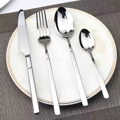 Imagem do Zona Cozy-Luxo Talheres Aço Louça Set, Louça Qualidade, facas, garfos, Jantar Set Dinner, Western Food Restaurant, 24pcs