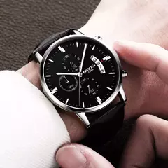 Nibosi-relógio masculino de quartzo, estilo militar, luxo, marca superior, famo