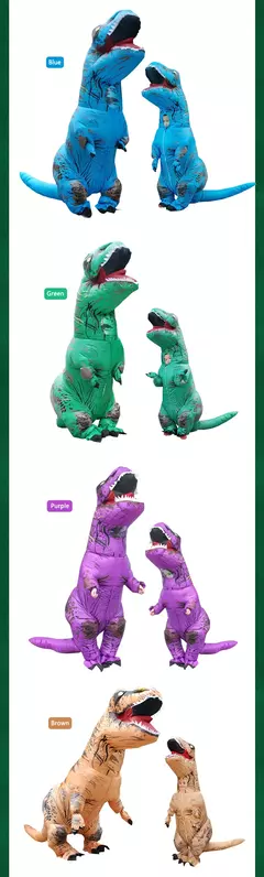 Trajes de dinossauro inflável t-rex cosplay anime explodir festa traje de halloween para mulher homem criança adulto crianças mascote - loja online