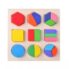 Formas geométricas de madeira Montessori Puzzle, classificando tijolos de matemática, aprendizagem pré-escolar, jogo educativo, bebê, brinquedos infantis para crianças - loja online