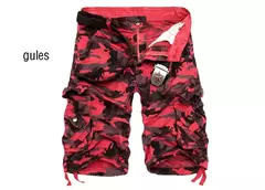 Shorts de camuflagem para homens soltos, calças curtas militares camufladas, tamanho EUA, verão, 2024