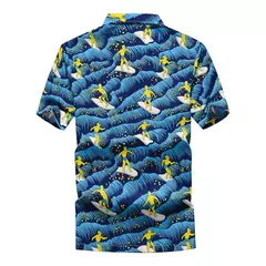 Camisa havaiana de botão manga curta masculina, estampada em coqueiro, camisa Aloha, casual moda praia, plus size, verão, 5XL, 26 cores - Wolf Magazine