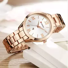 CURREN Relógio Dourado Feminino Relógio com Pulseira de Aço para Mulheres Relógio Feminino 9007 na internet