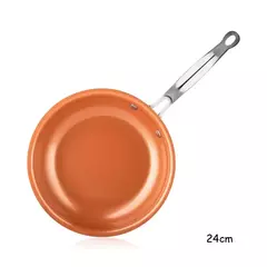 Lmetjma frigideira antiaderente 20 24 28cm frigideira com revestimento de titânio cerâmica redonda cobre ovo pan cozinha panelas kc0459 - comprar online