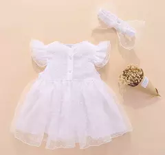 Imagem do Conjunto infantil de renda, vestido e roupas para meninas de 3 e 6 meses, bebê recém-nascido, festa de aniversário, batizado
