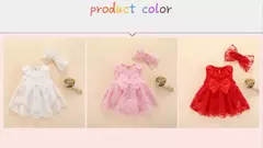 Imagem do Conjunto infantil de renda, vestido e roupas para meninas de 3 e 6 meses, bebê recém-nascido, festa de aniversário, batizado