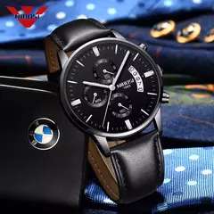 Nibosi-relógio masculino de quartzo, estilo militar, luxo, marca superior, famo - loja online