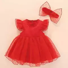 Imagem do Conjunto infantil de renda, vestido e roupas para meninas de 3 e 6 meses, bebê recém-nascido, festa de aniversário, batizado