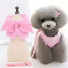 Guia para coleira de cachorro e gato, pequeno, pérola, fofo, asas de anjo, princesa, pet, cachorros, correias ajustáveis