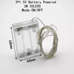 Fio de cobre LED String Fairy Lights, a pilhas, Natal, Decoração de casamento, 3x100 m, 2m, 3m, 5m, 10m na internet