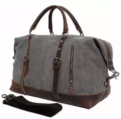 Bolsa de viagem masculina de couro, motocicleta militar, vintage, de lona, para bagagem, viagem, grande, finais de semana, para noite - Wolf Magazine
