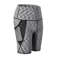 Calções de ginástica de cintura alta para mulheres, secagem rápida, ioga, fitness, corrida, push up, design de bolsos, verão, 2023 - comprar online