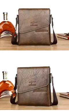 Imagem do Sacos mensageiro de couro canguru para homens, bolsa tiracolo casual, bolsa de ombro masculina pequena, marca de luxo, verão