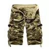 Shorts de camuflagem para homens soltos, calças curtas militares camufladas, tamanho EUA, verão, 2024