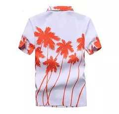Camisa havaiana de botão manga curta masculina, estampada em coqueiro, camisa Aloha, casual moda praia, plus size, verão, 5XL, 26 cores - comprar online