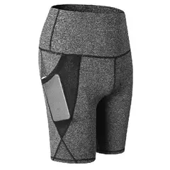 Calções de ginástica de cintura alta para mulheres, secagem rápida, ioga, fitness, corrida, push up, design de bolsos, verão, 2023 - comprar online