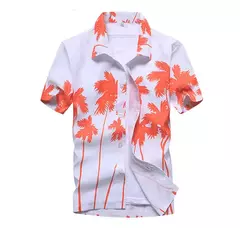 Camisa havaiana de botão manga curta masculina, estampada em coqueiro, camisa Aloha, casual moda praia, plus size, verão, 5XL, 26 cores na internet
