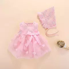 Conjunto infantil de renda, vestido e roupas para meninas de 3 e 6 meses, bebê recém-nascido, festa de aniversário, batizado