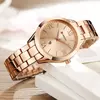 Curren-relógio de ouro feminino, pulseira de aço criativa, relógios femininos, relógio feminino