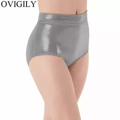 OVIGILY-Shorts pretos metálicos para mulheres, shorts dançantes de cintura média para adultos, Royal Spandex, cuecas azuis, Rave Booty Girls - Wolf Magazine