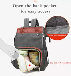 Bolsa de fraldas com grande capacidade para mamãe, mochila para bebê multifuncional, a prova d'água, para viagens, para cuidado da criança na internet