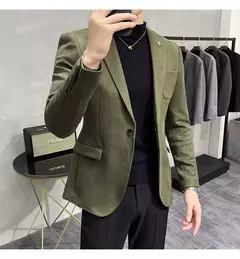 Homens Deerskin Velo Jaqueta Terno Casaco Blazer Negócios dos homens Lazer Slim Fit Marca Moda de Alta Qualidade Único Botão Terno Casaco - comprar online