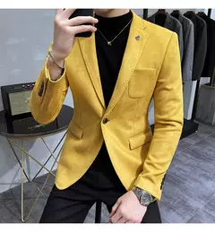 Homens Deerskin Velo Jaqueta Terno Casaco Blazer Negócios dos homens Lazer Slim Fit Marca Moda de Alta Qualidade Único Botão Terno Casaco - loja online