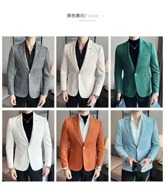 Imagem do Nova Moda Terno Casaco dos homens Slim Fit Deerskin Veludo Elegante Luxo Blazer Casaco Negócios Casual Casamento Plus Size Terno 4XL-S