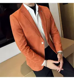 Nova Moda Terno Casaco dos homens Slim Fit Deerskin Veludo Elegante Luxo Blazer Casaco Negócios Casual Casamento Plus Size Terno 4XL-S
