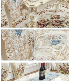 Toalha De Mesa Floral Bordada, Corredor De Mesa De Luxo Europeu, Placemats De Jantar Jacquard, Corredores De Café Em Casa - comprar online