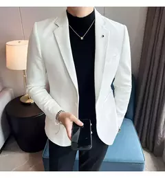 Nova Moda Terno Casaco dos homens Slim Fit Deerskin Veludo Elegante Luxo Blazer Casaco Negócios Casual Casamento Plus Size Terno 4XL-S - Wolf Magazine