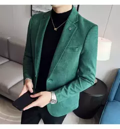 Imagem do Nova Moda Terno Casaco dos homens Slim Fit Deerskin Veludo Elegante Luxo Blazer Casaco Negócios Casual Casamento Plus Size Terno 4XL-S