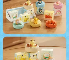 Genuíno conjunto pokemon modelo anime lazer tempo série figura slowpoke charmander gonbe rowlet interior do carro brinquedos de posição de dormir - Wolf Magazine