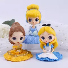 10cm q posket princesa tiana branca de neve rapunzel ariel cinderela belle sereia pvc figuras de ação modelo brinquedos presente do miúdo - comprar online