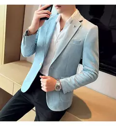 Imagem do Nova Moda Terno Casaco dos homens Slim Fit Deerskin Veludo Elegante Luxo Blazer Casaco Negócios Casual Casamento Plus Size Terno 4XL-S