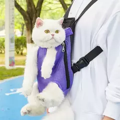Mochila Transportadora de Ombro Duplo Respirável, Bolsa de Viagem Portátil, Bolsa frontal para cães pequenos e gatos, Malha, ao ar livre - loja online