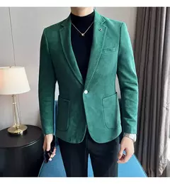 Nova Moda Terno Casaco dos homens Slim Fit Deerskin Veludo Elegante Luxo Blazer Casaco Negócios Casual Casamento Plus Size Terno 4XL-S - Wolf Magazine