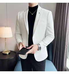 Imagem do Nova Moda Terno Casaco dos homens Slim Fit Deerskin Veludo Elegante Luxo Blazer Casaco Negócios Casual Casamento Plus Size Terno 4XL-S