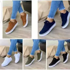Tênis liso casual feminino, versátil com renda, tênis de caminhada, tamanho grande, moda primavera, novo, 2024 - Wolf Magazine