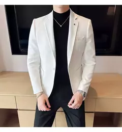 Nova Moda Terno Casaco dos homens Slim Fit Deerskin Veludo Elegante Luxo Blazer Casaco Negócios Casual Casamento Plus Size Terno 4XL-S - Wolf Magazine